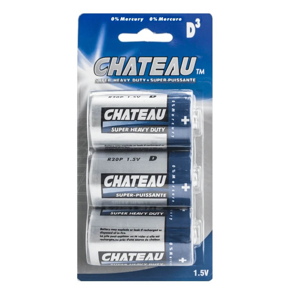 Zinc Carbon D Size Button Top Battery Chateau Non Rechargeable