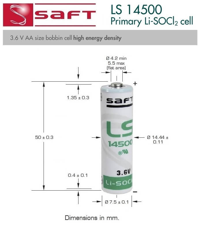 Saft LS14500 Types