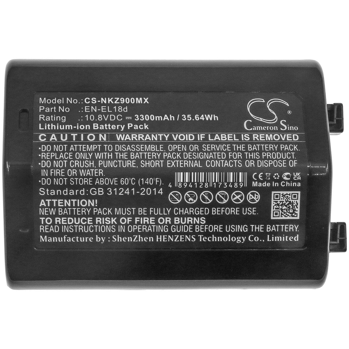 10.8v, 3300mah, Li-ion Battery Fit's Nikon, D6, Z9, 35.64wh Batteries for Electronics Cameron Sino Technology Limited   