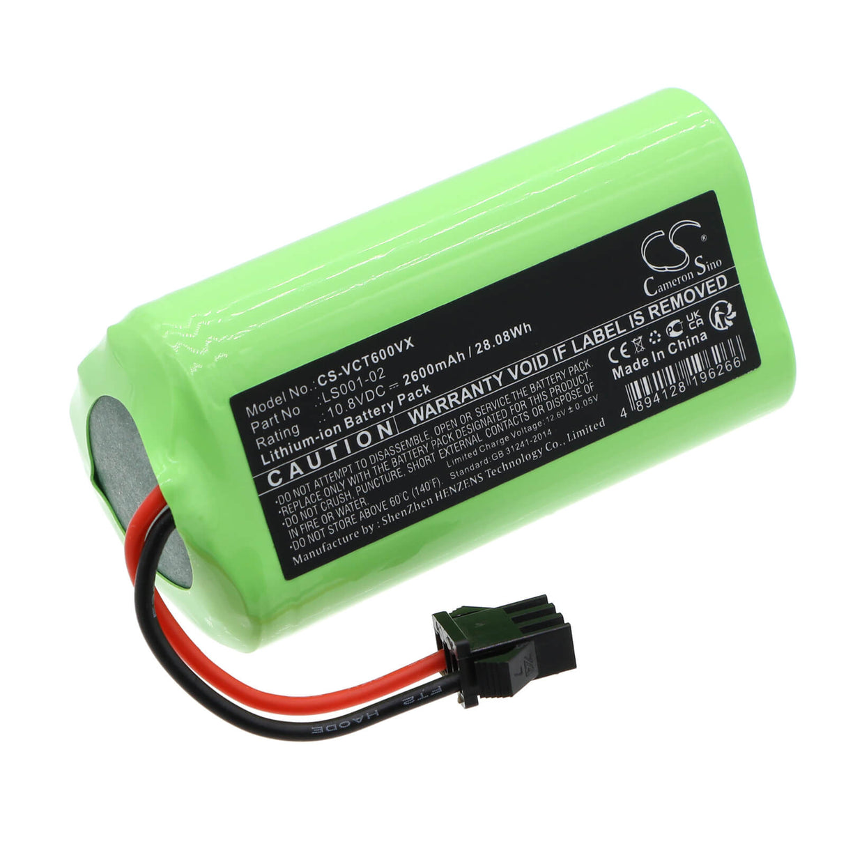 10.8v, Li-ion, 2600mah, Battery Fits Vactidy, T6, T7, 28.08wh Vacuum Cameron Sino Technology Limited   