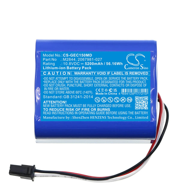 10.8v, Li-ion, 5200mah, Battery Fits Ge, Carescape Vc150 Vital Sign Mon, Moniteur Carescape Dinamap Vc1, 56.16wh Medical Cameron Sino Technology Limited (Medical)   