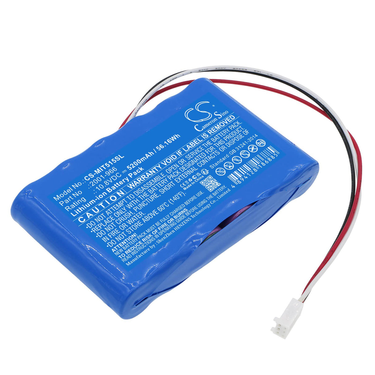 10.8v, Li-ion, 5200mah, Battery Fits Megger, Mit1025 Insulation Tester, Mit515 Insulation Resistance T, 56.16wh Equipment, Survey, Test Cameron Sino Technology Limited   