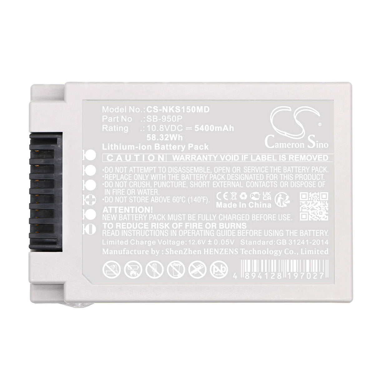 10.8v, Li-ion, 5400mah, Battery Fits Nihon Kohden, Lifescope G5 Csm-1501, 58.32wh Batteries for Electronics Cameron Sino Technology Limited (Medical)   