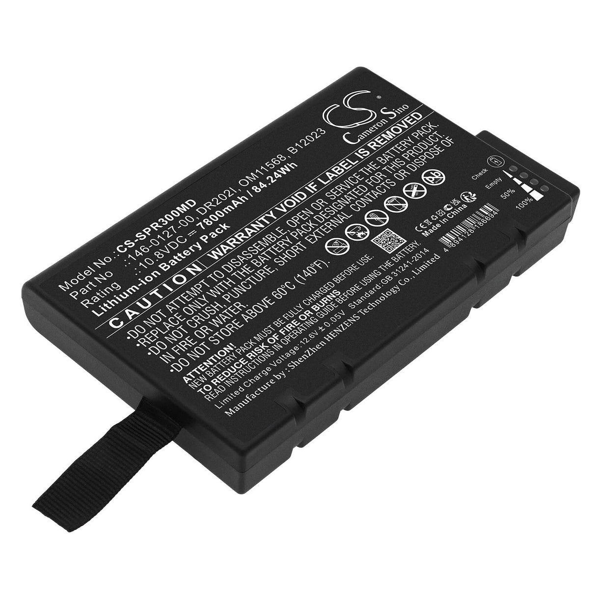 10.8v, Li-ion, 7800mah, Battery Fits Spacelabs, Mcare300, Mcare300d, 84.24wh Medical Cameron Sino Technology Limited (Medical)   