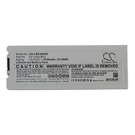 10.8V, Li-ion, 8700mAh Notebook, Laptop Battery fits Panasonic, Toughbook Cf-c2, Toughbook Cf-c2 Mk1, 93.96Wh Notebook, Laptop Cameron Sino Technology Limited   