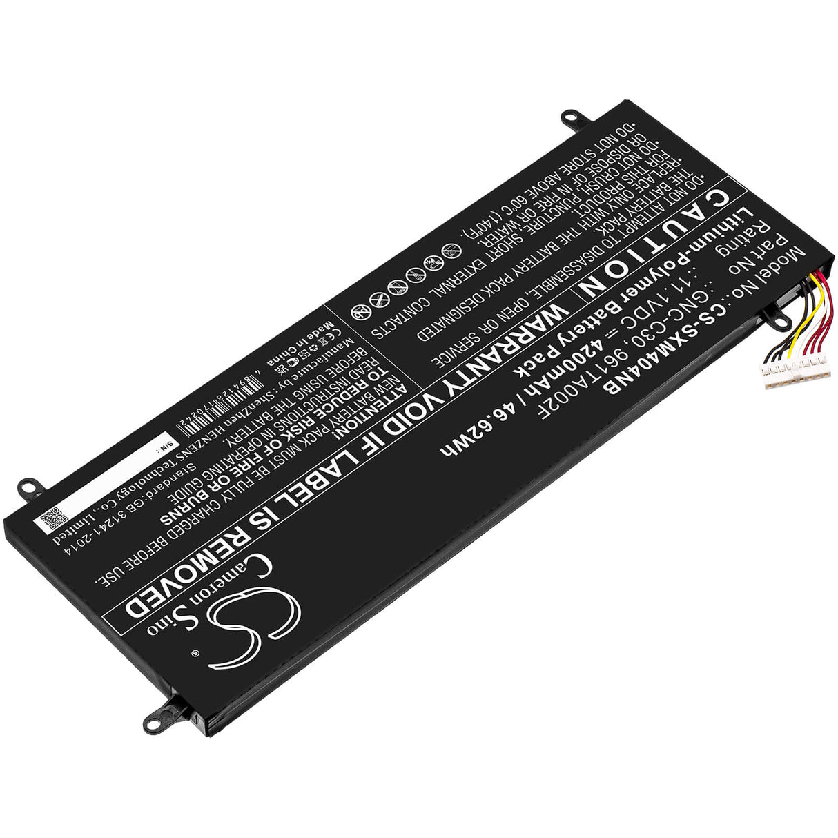 11.1v, 4200mah, Li-polymer Battery Fit's Schenker, Xmg C404, 46.62wh Notebook, Laptop Cameron Sino Technology Limited   