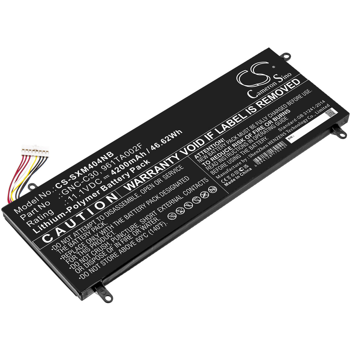 11.1v, 4200mah, Li-polymer Battery Fit's Schenker, Xmg C404, 46.62wh Notebook, Laptop Cameron Sino Technology Limited   