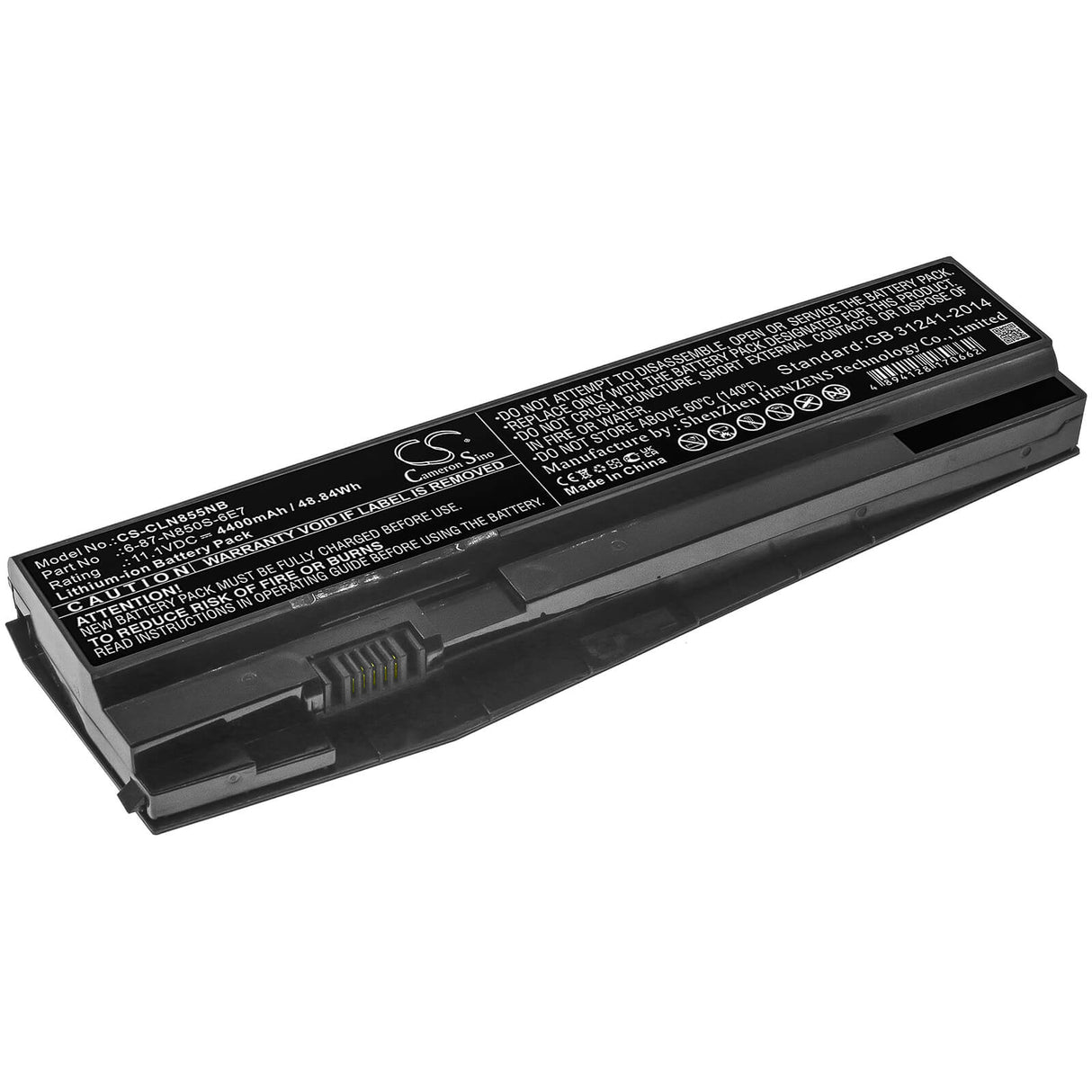 11.1v, 4400mah, Li-ion Battery Fit's Machenike, T58, T58-d1, T58-d3, 48.84wh Notebook, Laptop Cameron Sino Technology Limited   