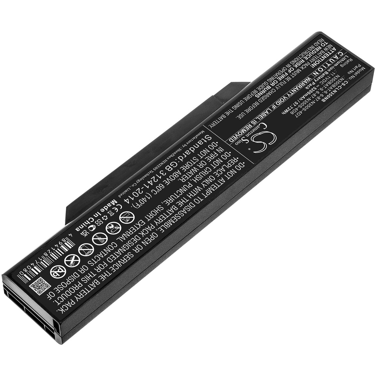 11.1v, 5200mah, Li-ion Battery Fit's Clevo, B519ii(47781)(n350tw), B519ii(n350tw), N350dv, 57.72wh Notebook, Laptop Cameron Sino Technology Limited   