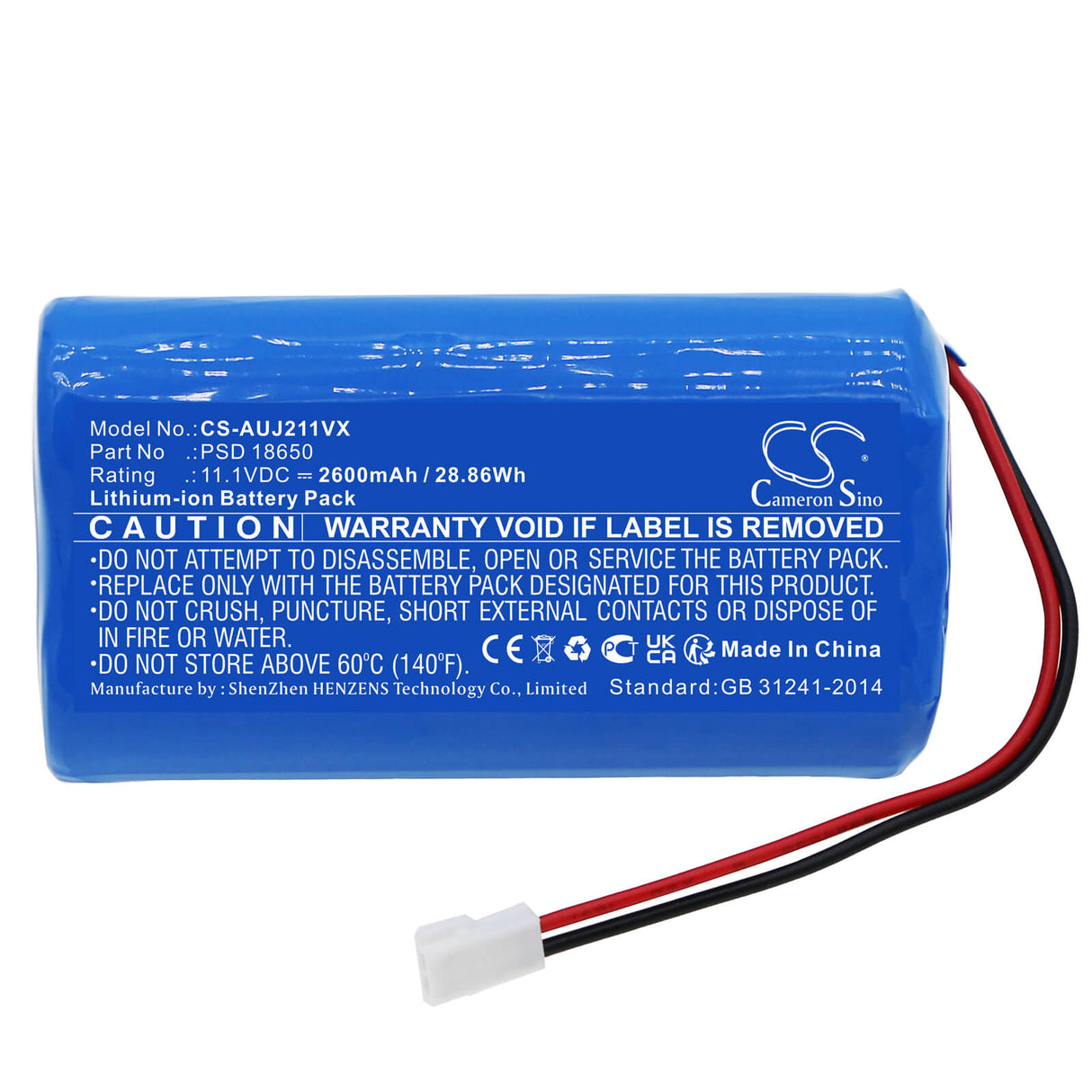 11.1v, Li-ion, 2600mah, Vacuum battery Fits Aquajack 211 Pool Cleaner, 28.86wh Vacuum Cameron Sino Technology Limited   