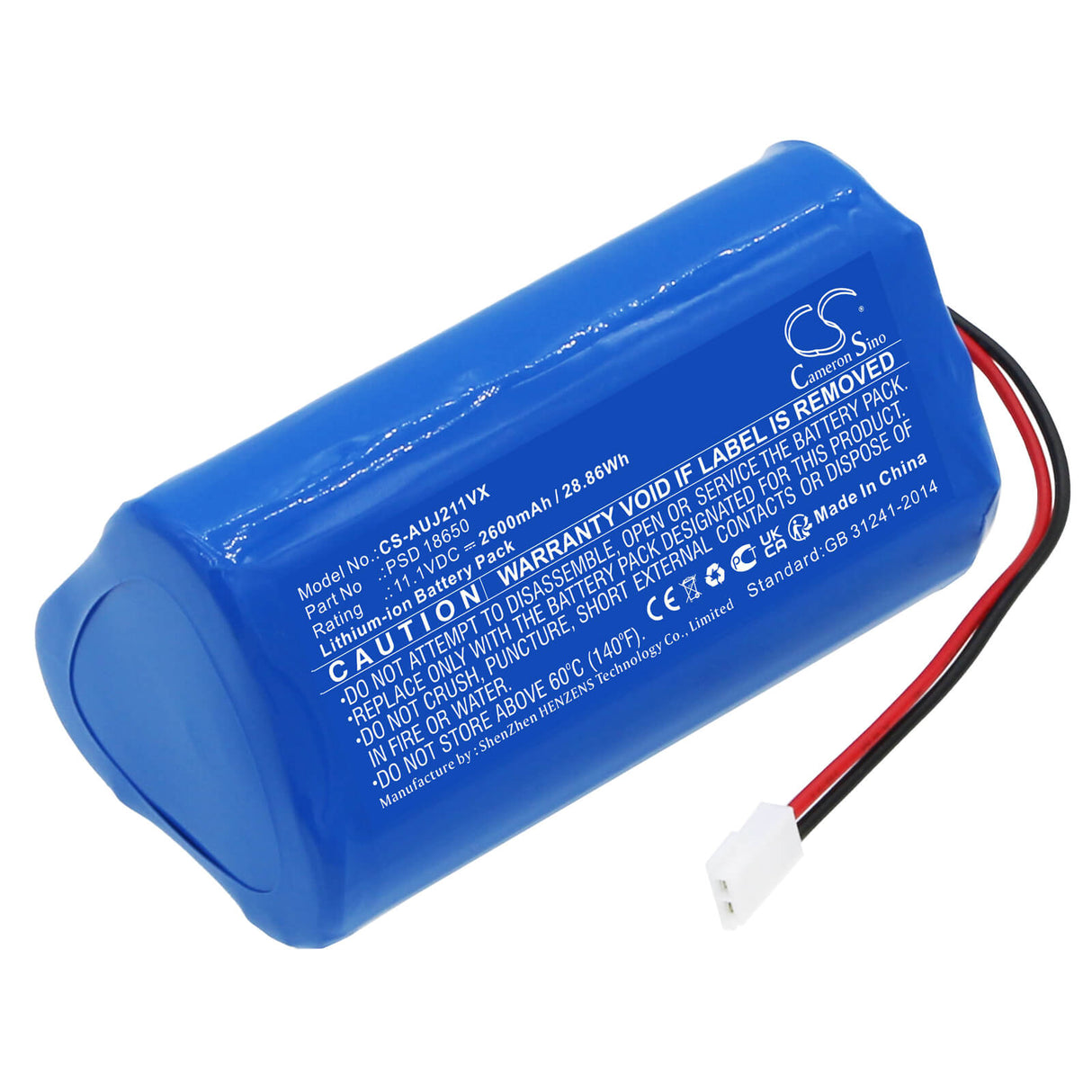 11.1v, Li-ion, 2600mah, Vacuum battery Fits Aquajack 211 Pool Cleaner, 28.86wh Vacuum Cameron Sino Technology Limited   