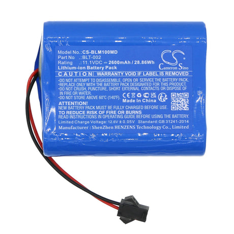 11.1V, Li-ion, 2600mAh, Battery fits Biolight, Blt M1000, 28.86Wh Medical Cameron Sino Technology Limited (Medical)   