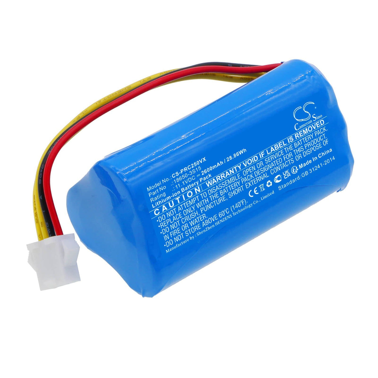 11.1v, Li-ion, 2600mah, Battery Fits Scarlett Robot Vacuum Cleaner, 28.86wh Vacuum Cameron Sino Technology Limited   