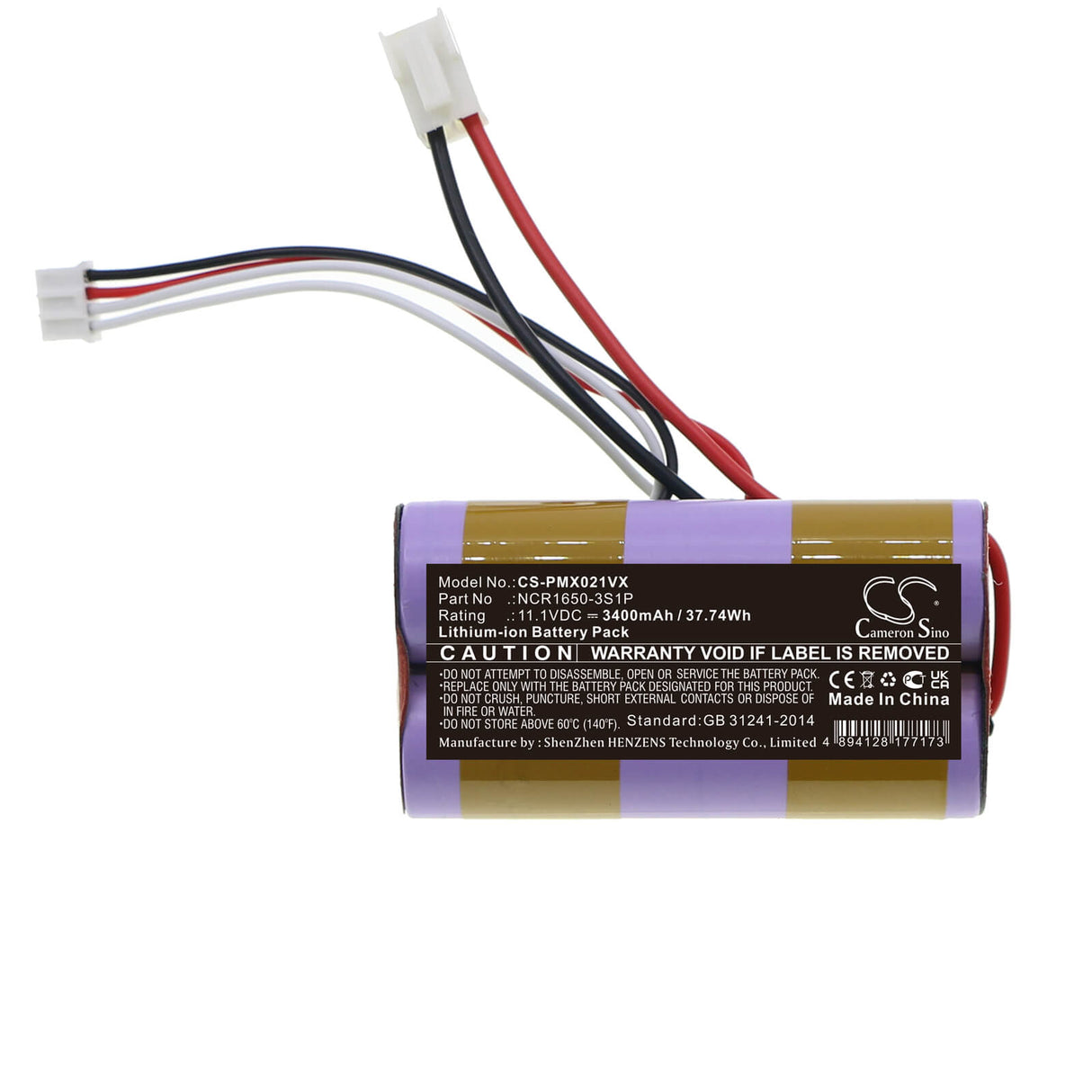 11.1v, Li-ion, 3400mah, Battery Fits Plus Minus Zero, Xjb-b021, Xjc-y010, 37.74wh Vacuum Cameron Sino Technology Limited   