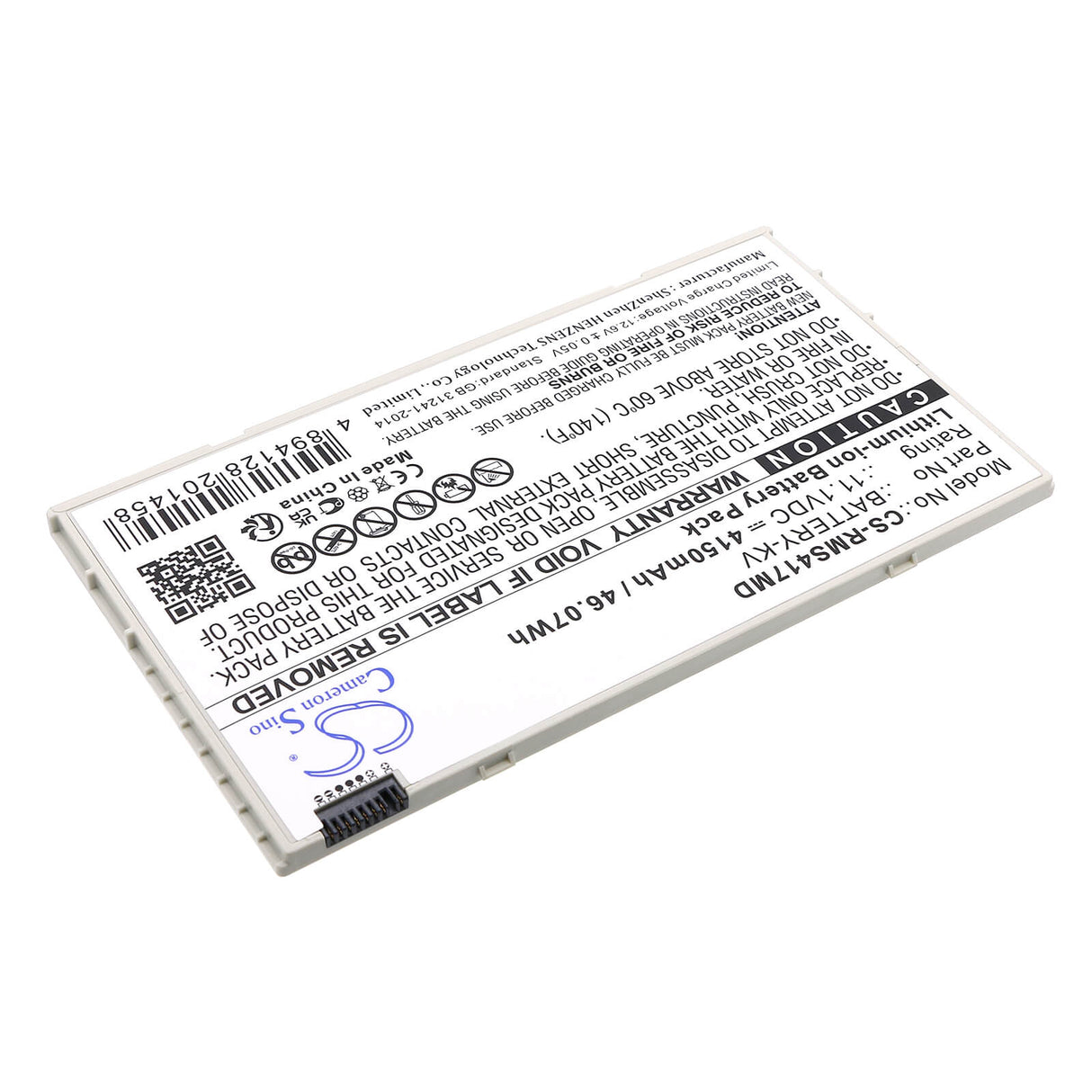 11.1V, Li-ion, 4150mAh, Battery fits Iray, Mars1417v, Mars1417v Flat Panel Detector, 46.07Wh Medical Cameron Sino Technology Limited (Medical)   