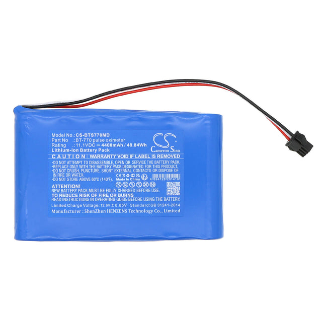 11.1V, Li-ion, 4400mAh, Battery fits Bistos, Bt740 Pulse Oximeter, Bt-740 Pulse Oximeter, 48.84Wh Medical Cameron Sino Technology Limited (Medical)   