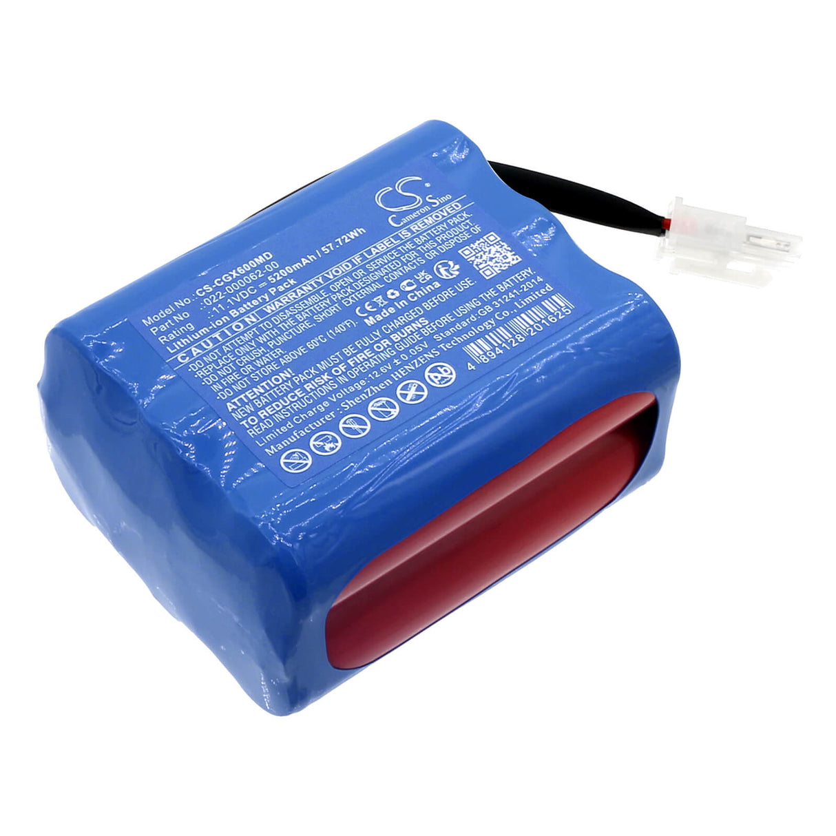 11.1V, Li-ion, 5200mAh, Battery fits Comen, Ax-600, 57.72Wh Medical Cameron Sino Technology Limited (Medical)   