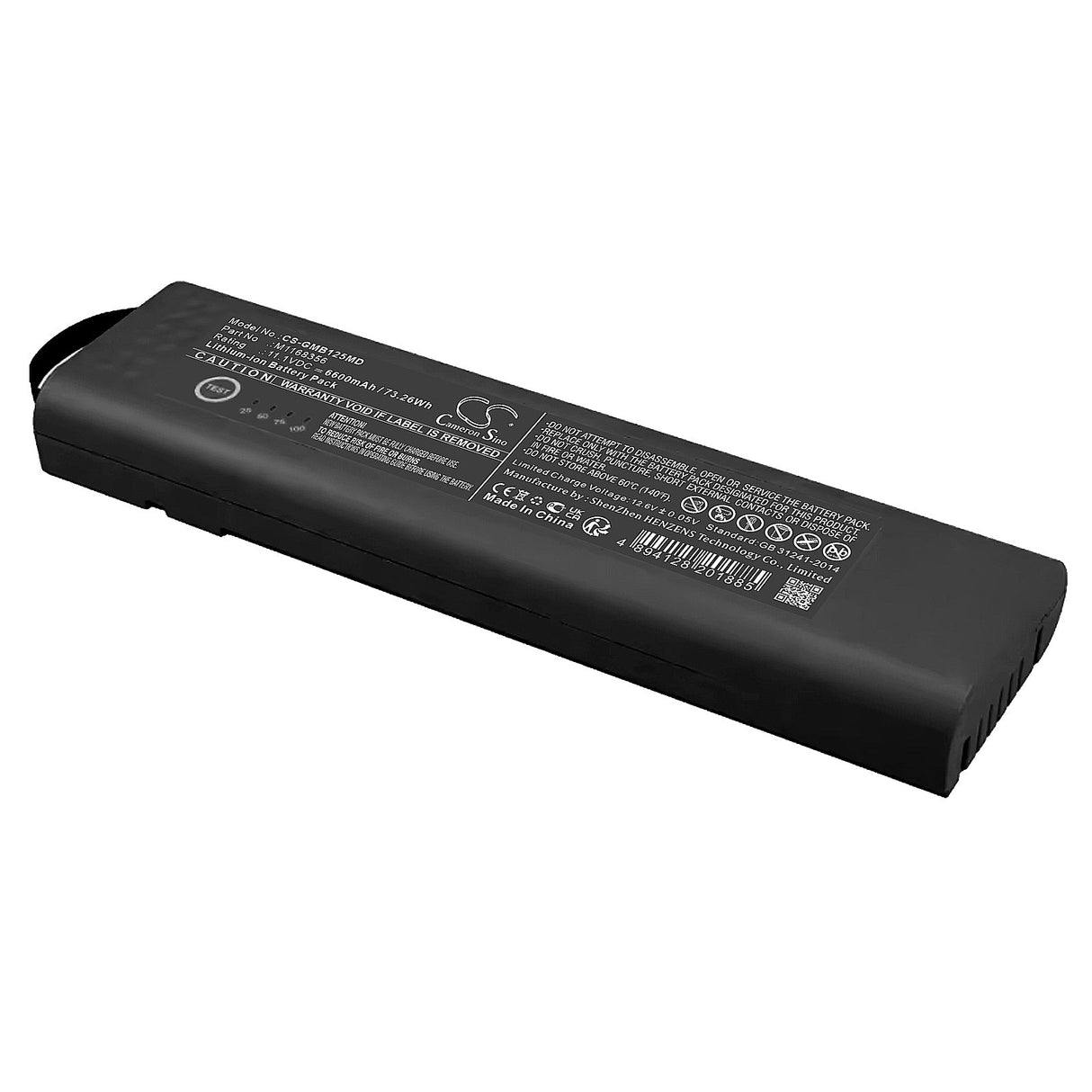 11.1V, Li-ion, 6600mAh, Battery fits Ge, B105, B125, 73.26Wh Medical Cameron Sino Technology Limited (Medical)   