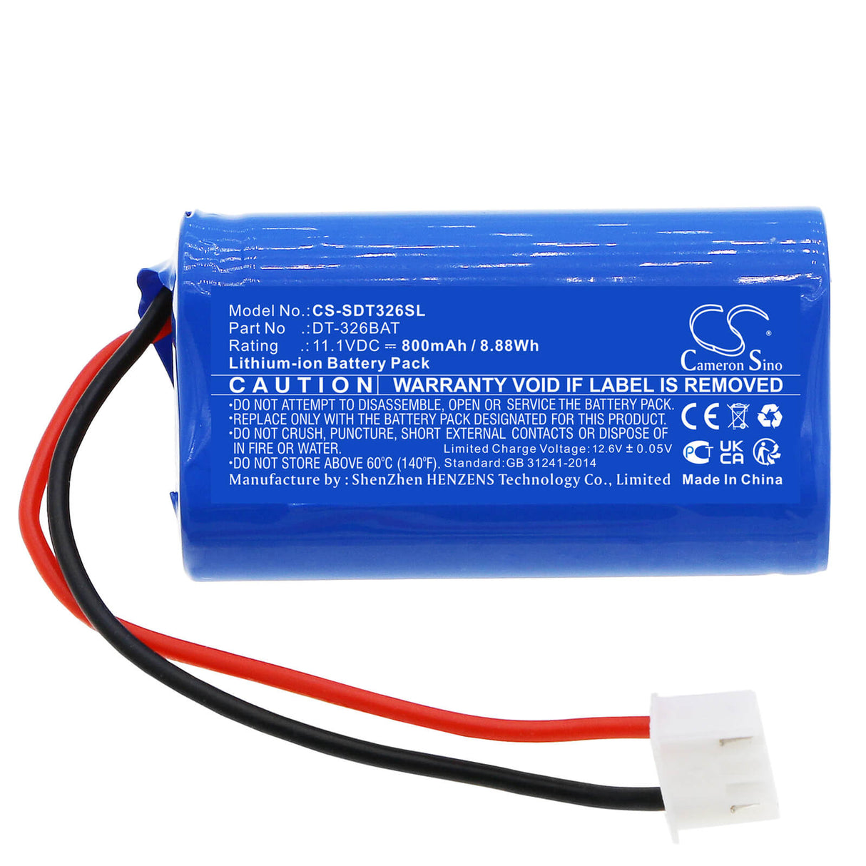 11.1v, Li-ion, 800mah, Battery Fits Shimpo, Dt-326b, Dt-326b Strobe, 8.88wh Equipment, Survey, Test Cameron Sino Technology Limited   