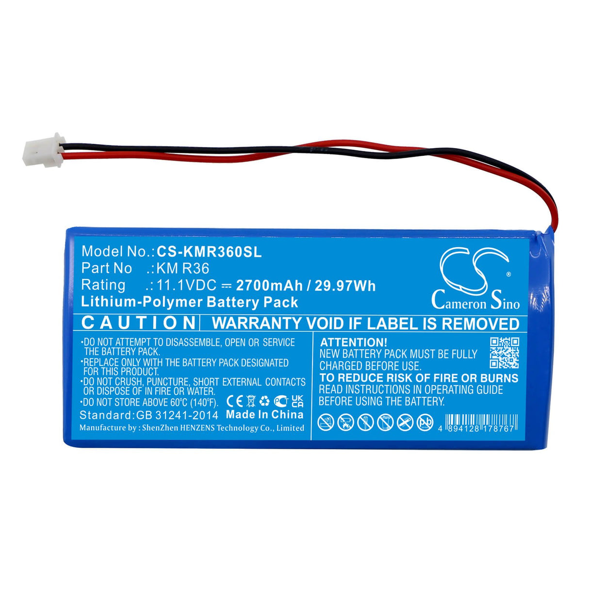 11.1v, Li-polymer, 2700mah, Battery Fits Kanomax, Km R36 Gasmaster, 29.97wh Equipment, Survey, Test Cameron Sino Technology Limited   