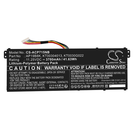 11.25v, Li-ion, 3700mah, Battery Fits Acer, Aspire 3 A314-22-a1yy, Aspire 3 A314-22-r029, 41.63wh Notebook, Laptop Cameron Sino Technology Limited   