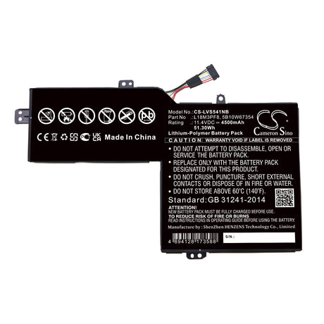 11.4v, 4500mah, Li-ion Battery Fit's Lenovo, Ideapad S540 15, Ideapad S540-15iml,, 51.30wh Notebook, Laptop Cameron Sino Technology Limited   