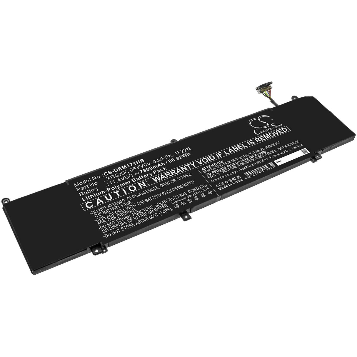 11.4v, 7800mah, Li-polymer Battery Fit's Dell, Alienware 2018 Orion M15, Alienware Alw15m-d1735r, 88.92wh Notebook, Laptop Cameron Sino Technology Limited   