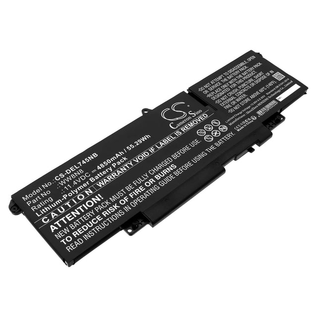 11.4v, Li-ion, 4850mah, Notebook Battery Fits Dell Latitude 7340, 55.29wh Batteries for Electronics Cameron Sino Technology Limited   