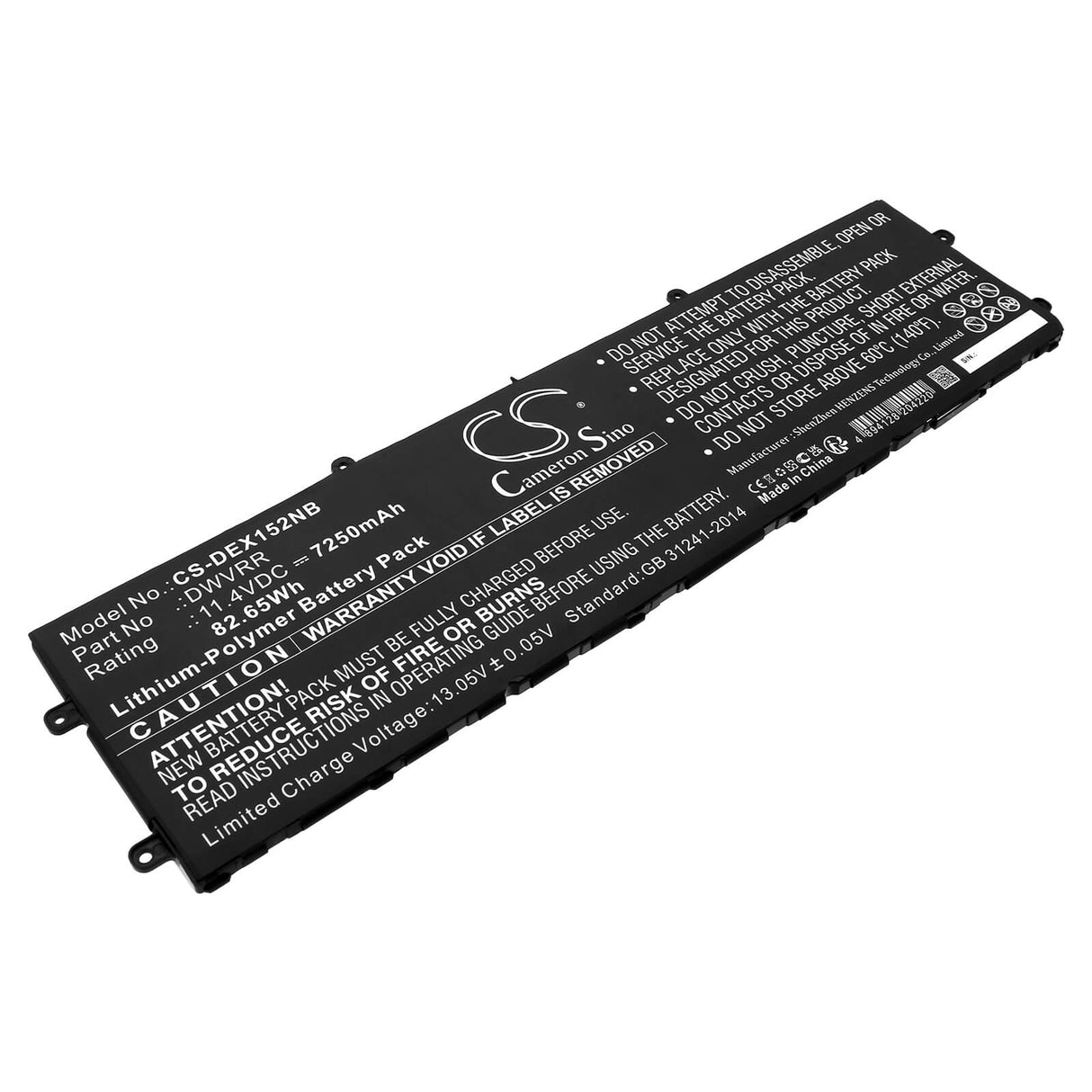 11.4v, Li-ion, 7250mah, Notebook battery Fits Dell Alienware X15 R1, 82.65wh Notebook, Laptop Cameron Sino Technology Limited   