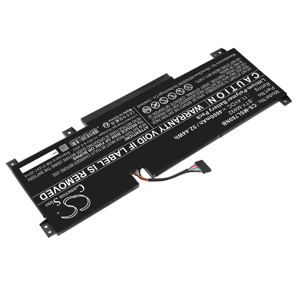 11.4v, Li-polymer, 4600mah, Battery Fits Msi, Bty-m492, Bravo 15 B5dd-007xes, 52.44wh Notebook, Laptop Cameron Sino Technology Limited   