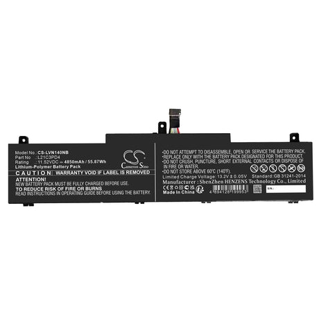 11.52V, Li-Polymer, 4850mAh, Battery fits Lenovo, Thinkpad Neo 14, 55.87Wh Notebook, Laptop Cameron Sino Technology Limited   