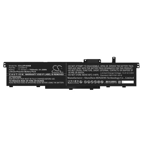 11.52V, Li-Polymer, 7950mAh, Battery fits Lenovo, Thinkpad P16 00cd 2022, Thinkpad P16 Gen1, 91.58Wh Notebook, Laptop Cameron Sino Technology Limited   