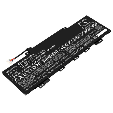 11.55v, Li-polymer, 3650mah, Battery Fits Hp Pavilion Aero 13 Be0097nr, Pavilion Aero 13-be0000ns, 42.16wh Notebook, Laptop Cameron Sino Technology Limited   