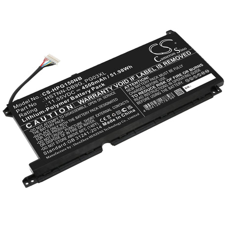 11.55v, Li-polymer, 4500mah, Battery Fits Hp Gaming Pavilion 15-dk0001ne, Gaming Pavilion 15-dk0009ng, 51.98wh Notebook, Laptop Cameron Sino Technology Limited   