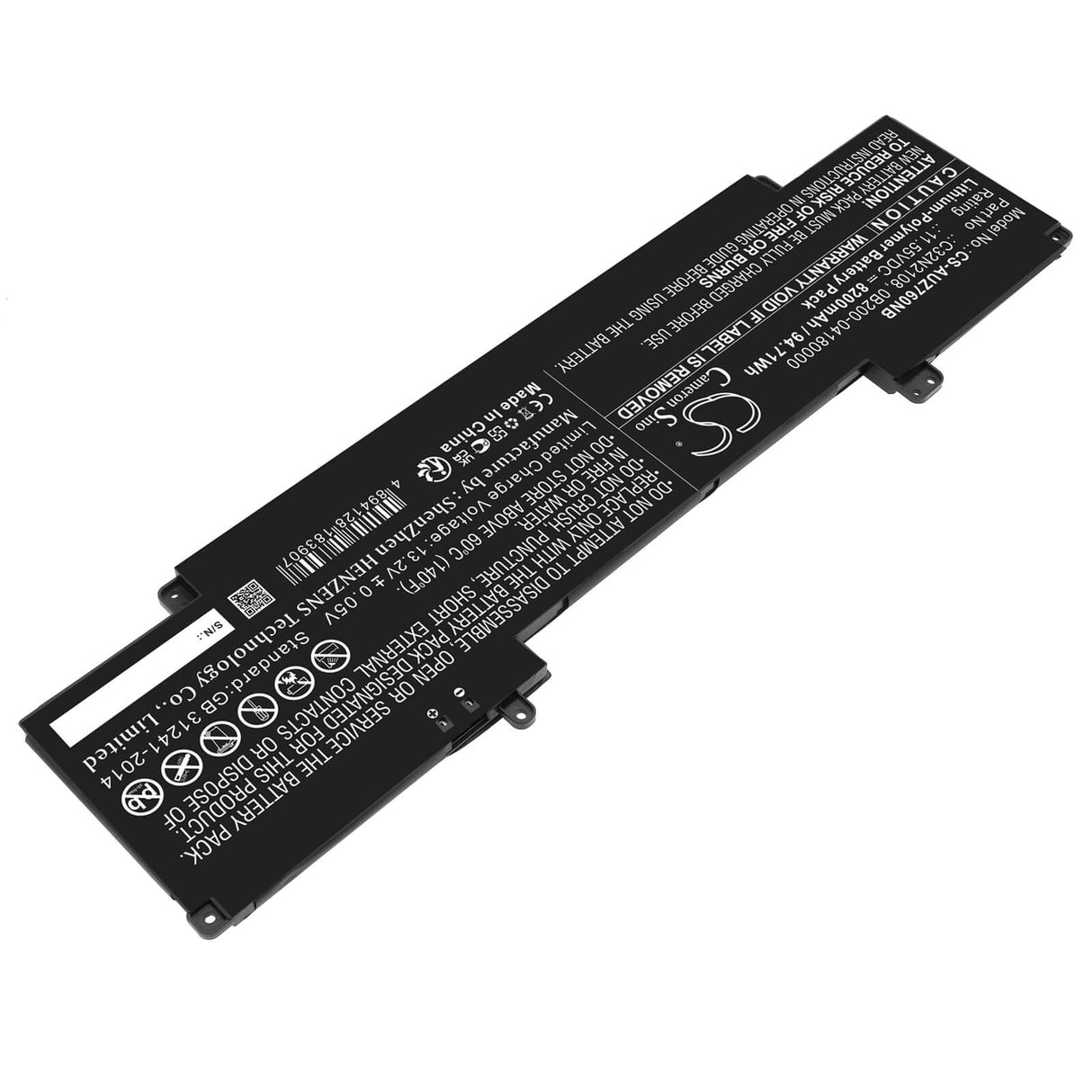 11.55v, Li-polymer, 8200mah, Battery Fits Asus, Uz7602zm, Zenbook Pro 16x Oled, 94.71wh Notebook, Laptop Cameron Sino Technology Limited   