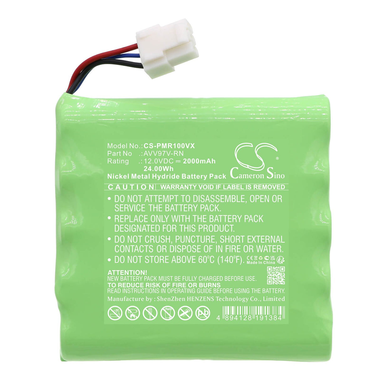 12.0v, Ni-mh, 2000mah, Battery Fits Panasonic, Mc-rm10-w, Rollan Mc-rm10, 24.00wh Vacuum Cameron Sino Technology Limited   