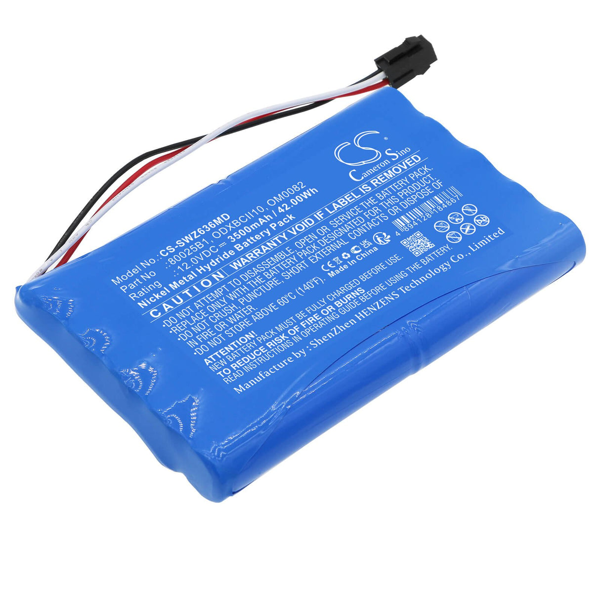 12.0v, Ni-mh, 3500mah, Battery Fits Smiths, Advisor Patient Monitor 12-636, 42.00wh Batteries for Electronics Cameron Sino Technology Limited (Medical)   