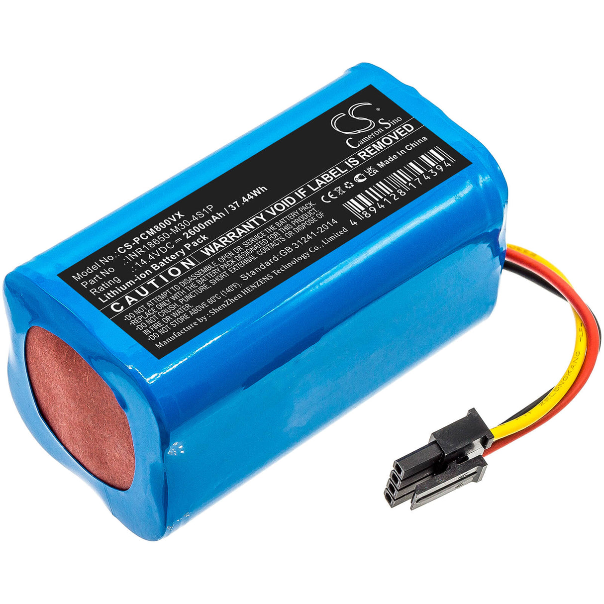 14.4v, 2600mah, Li-ion Battery Fit's Proscenic, M8, 37.44wh Vacuum Cameron Sino Technology Limited   