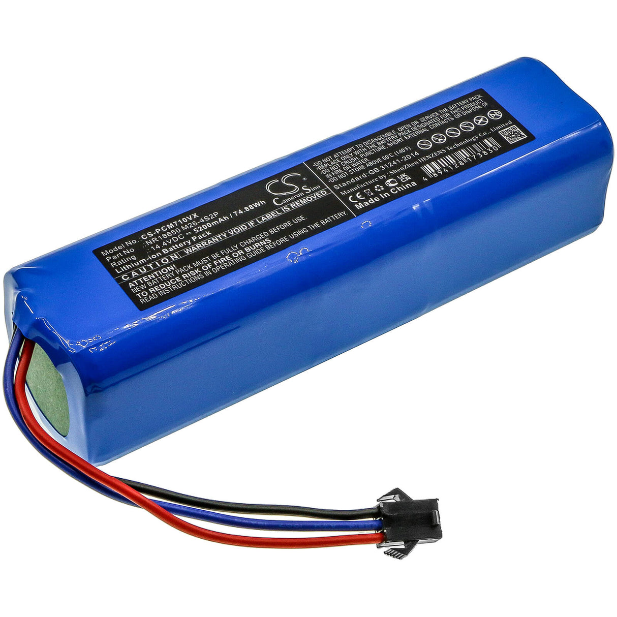 14.4v, 5200mah, Li-ion Battery Fit's Proscenic, M7 Max, M7 Pro, M8 Pro, 74.88wh Vacuum Cameron Sino Technology Limited   