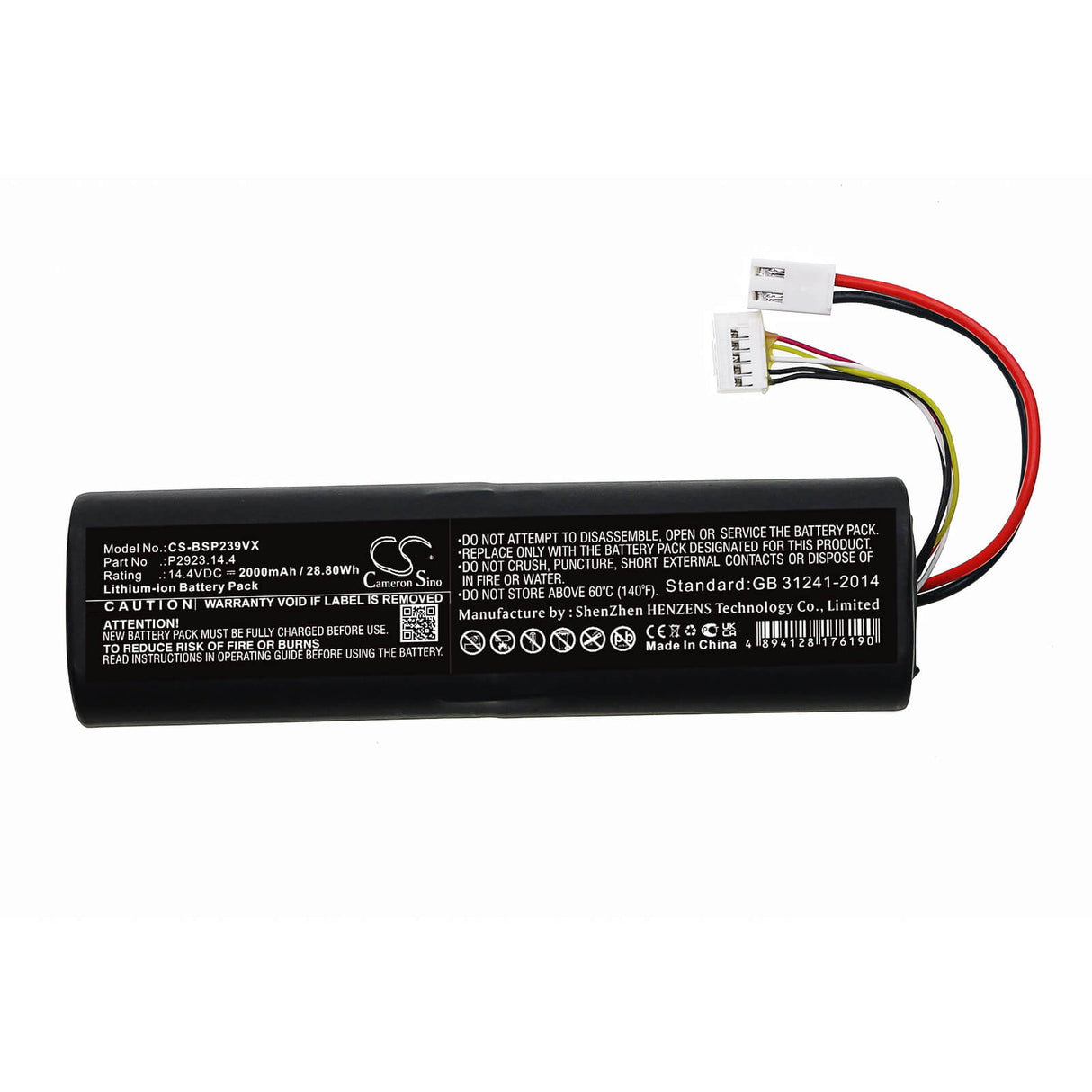 14.4v, Li-ion, 2000mah, Battery Fits Bissell, 2390a, 28.80wh Vacuum Cameron Sino Technology Limited   