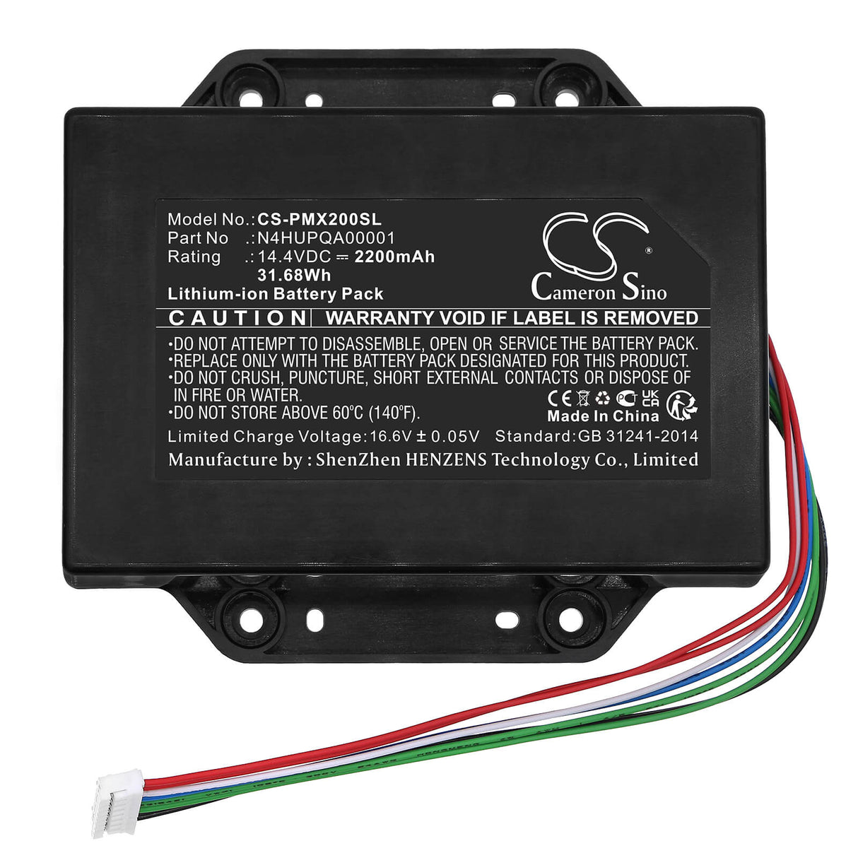 14.4v, Li-ion, 2200mah, Battery Fits Panasonic, Sc-tmax20, Sc-tmax20gsk, 31.68wh Speaker Cameron Sino Technology Limited   