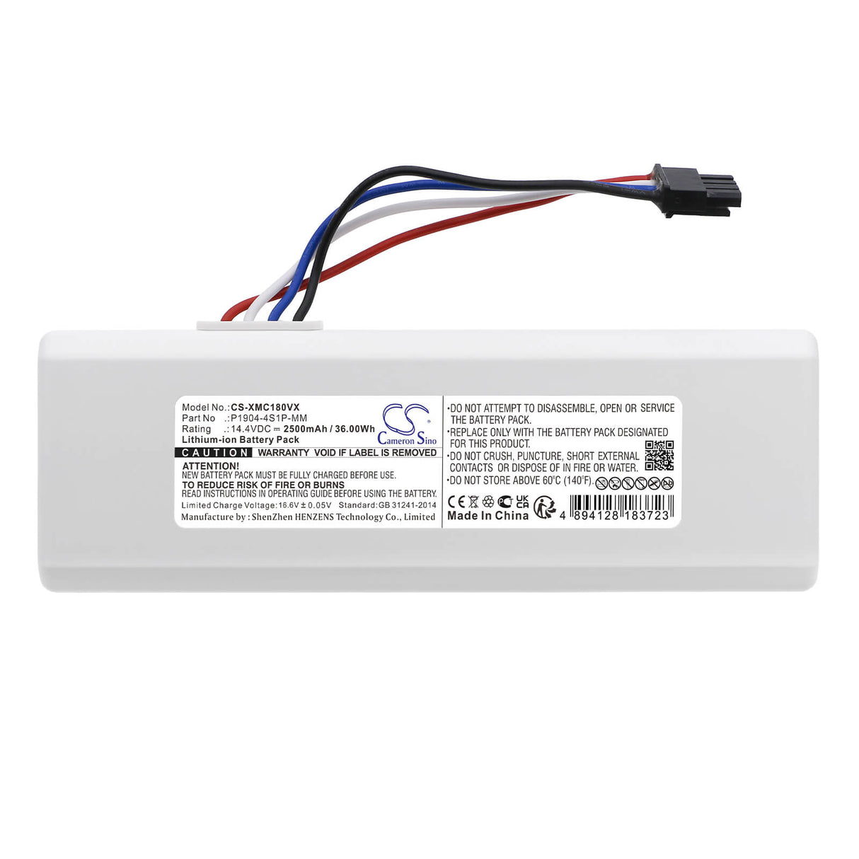 14.4v, Li-ion, 2500mah, Battery Fits Dreame, Mc1808, 36.00wh Vacuum Cameron Sino Technology Limited   