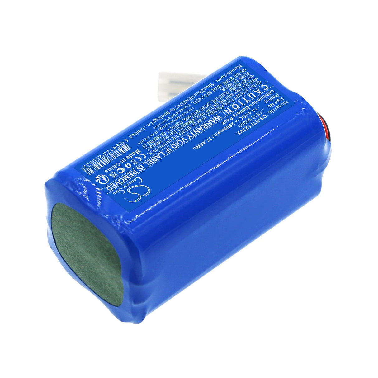 14.4V, Li-ion, 2600mAh, Battery fits Eta, 1226 90000, 1226 Felix, 37.44Wh Vacuum Cameron Sino Technology Limited   