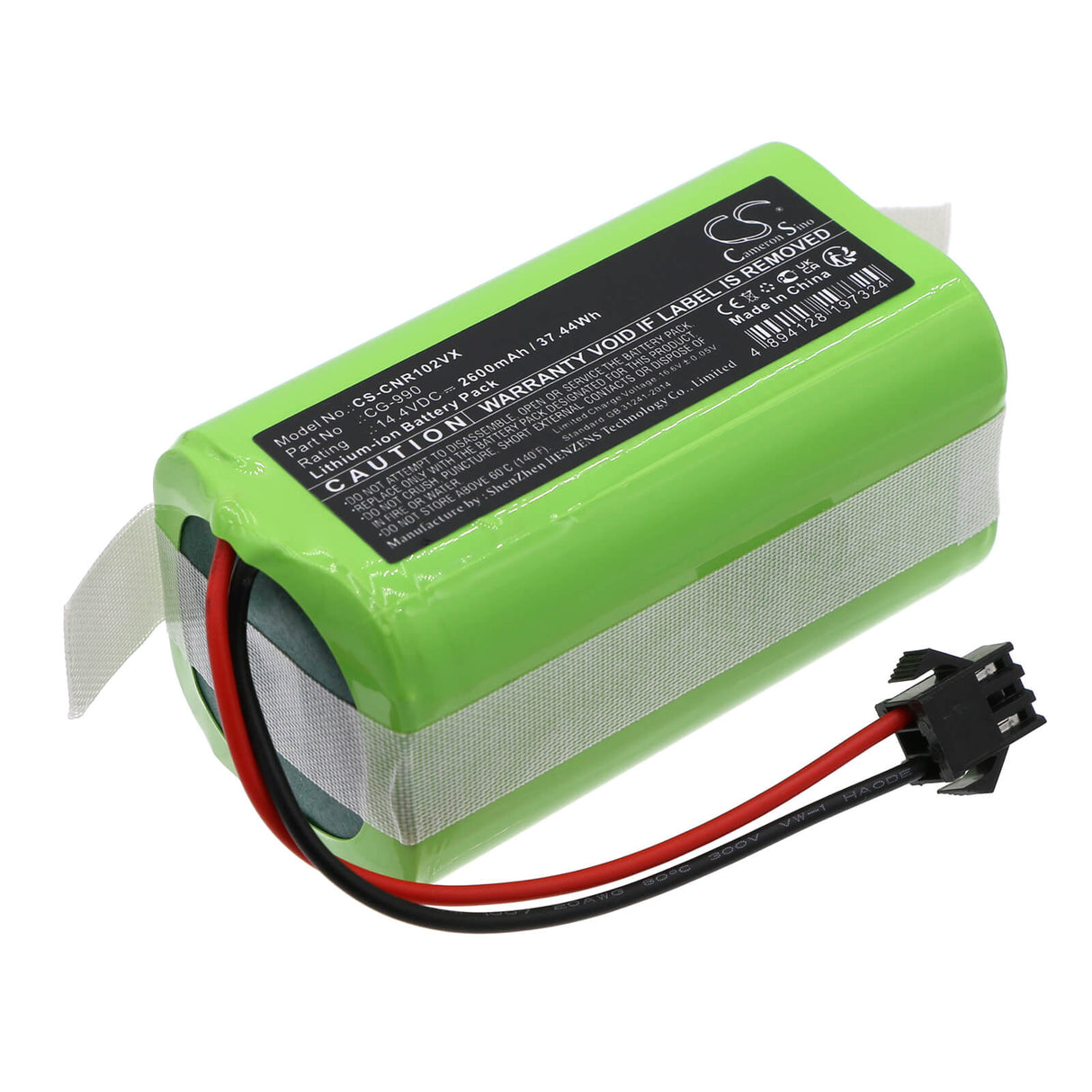 14.4v, Li-ion, 2600mah, Battery Fits Infiniton, Cleaner 1020, Cleaner 1080, 37.44wh Vacuum Cameron Sino Technology Limited   