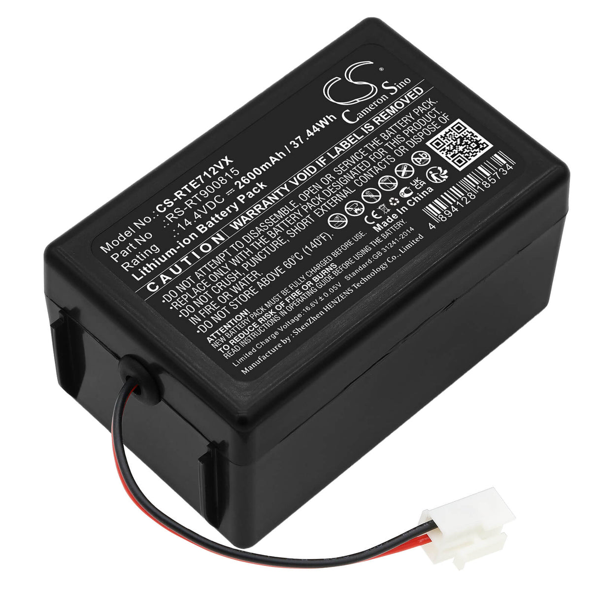 14.4v, Li-ion, 2600mah, Battery Fits Rowenta, Rr7126, Rr7133, 37.44wh Vacuum Cameron Sino Technology Limited   