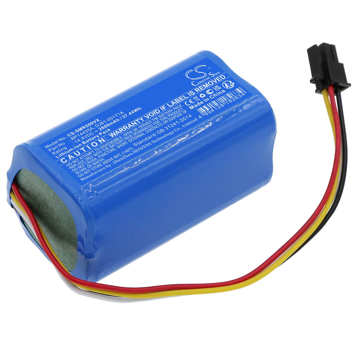 14.4v, Li-ion, 2600mah, Battery Fits Samsung, Powerbot-e, Vr05r5050wk, 37.44wh Vacuum Cameron Sino Technology Limited   