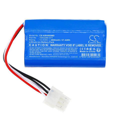 14.4v, Li-ion, 2600mah, Medical Battery Fits Arjo Flowtron Acs900, 37.44wh Medical Cameron Sino Technology Limited (Medical)   