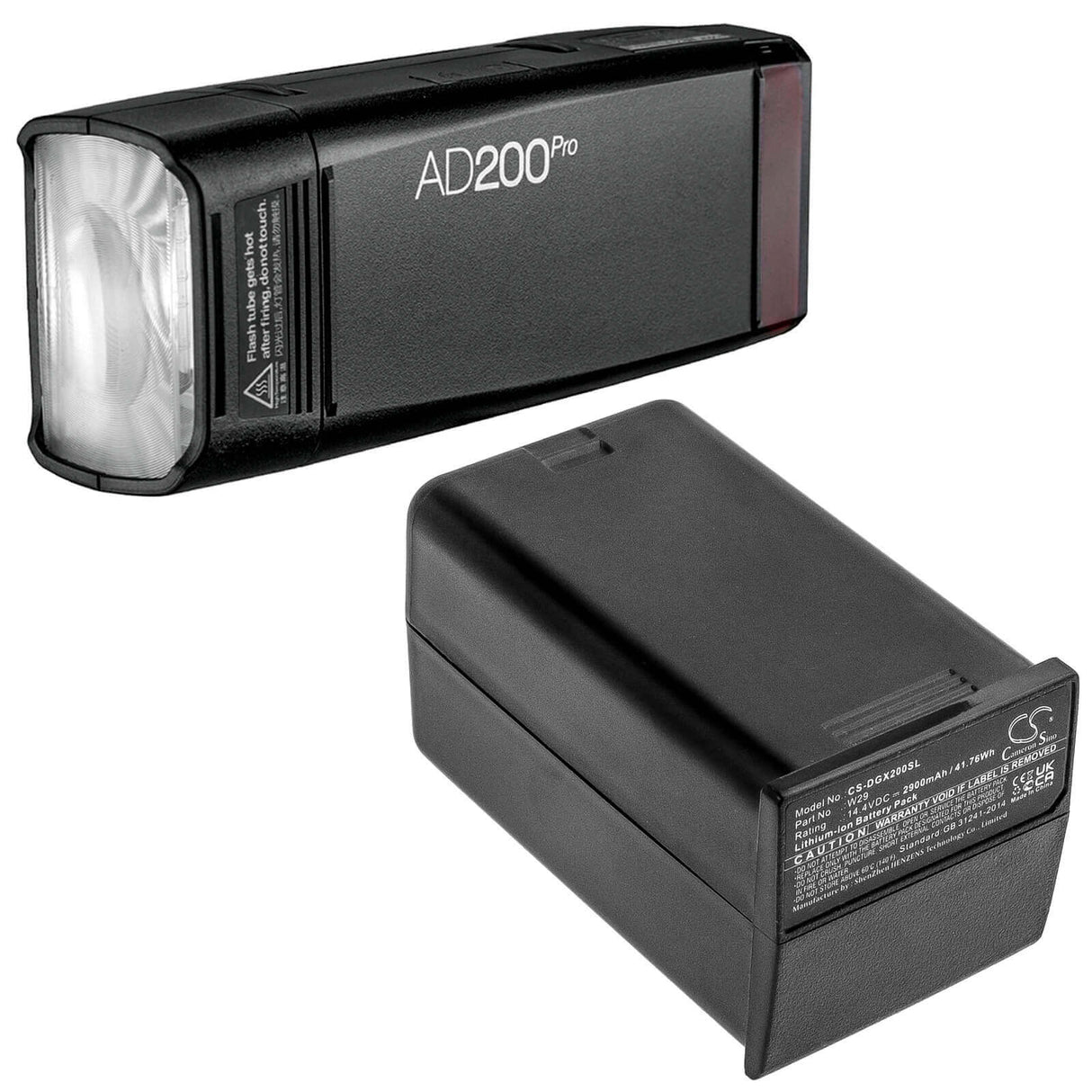 14.4v, Li-ion, 2900mah, Battery Fit's Godox, Ad200, Ad200 Pro, 41.76wh Strobe Lighting Cameron Sino Technology Limited   