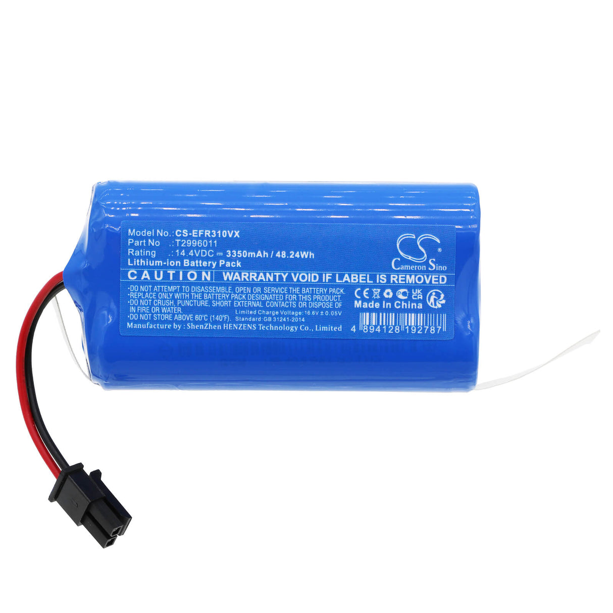 14.4v, Li-ion, 3350mah, Battery Fits Eufy, L35 Hybrid, L35 Hybrid+, 48.24wh Vacuum Cameron Sino Technology Limited   