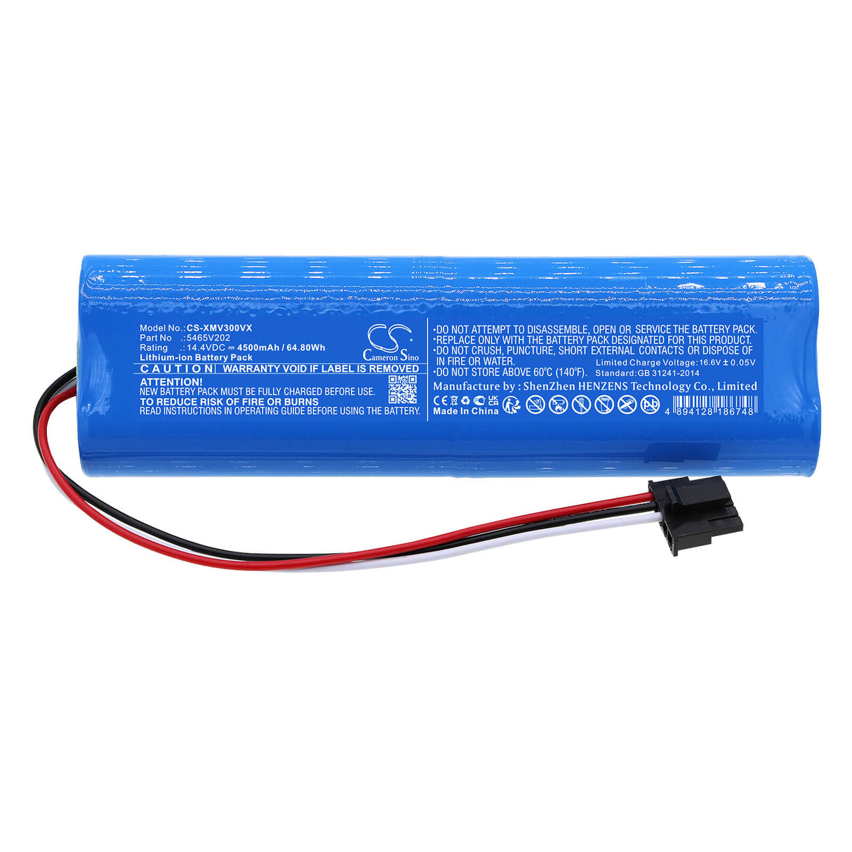 14.4v, Li-ion, 4500mah, Battery Fits Xiaomi, Viomi V3, 64.80wh Vacuum Cameron Sino Technology Limited   